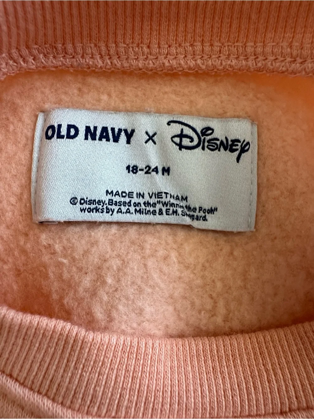 Old Navy x Disney Peach & White Baby Girl 18-24M Matched Sweatshirt & Pants Set